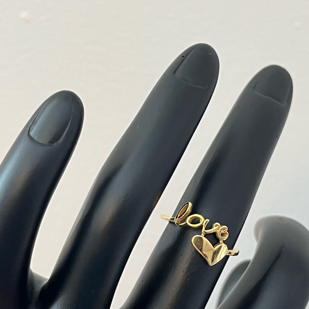 18K Real Gold Love Heart Ring
